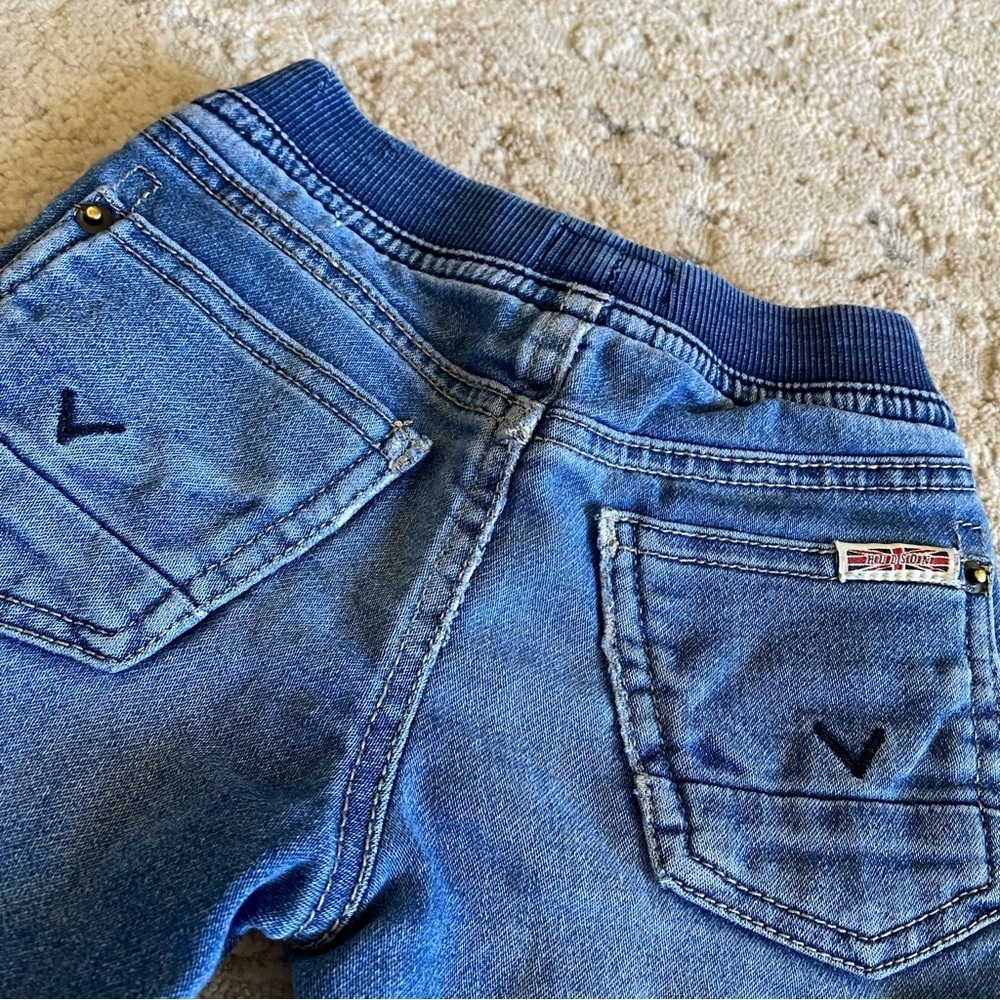 Hudson Baby Unisex Medium Wash Skinny Jeans Blue Cuffed Drawstring Waist: 12m - Picture 8 of 8